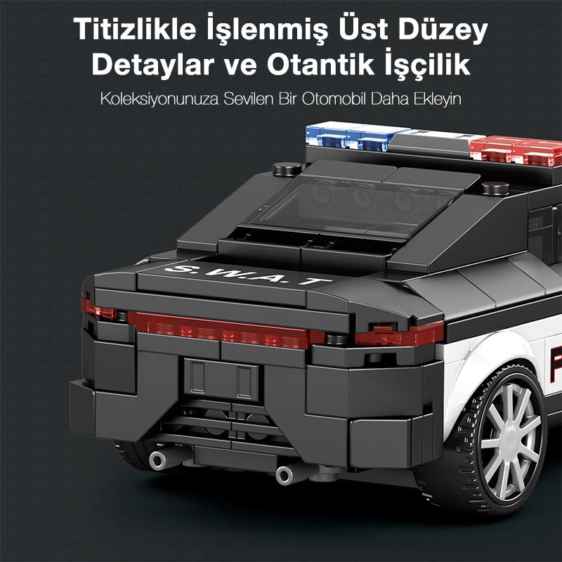 Reobrix Technic 662 Dodge Challenger Polis Arabası Yaratıcı Yapı Blok Seti Building Blocks (Ram Police Car) - 372 Parça
