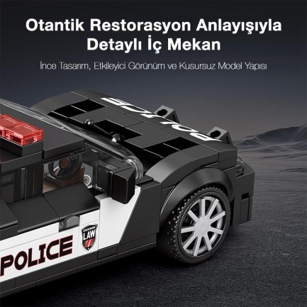 Reobrix Technic 662 Dodge Challenger Polis Arabası Yaratıcı Yapı Blok Seti Building Blocks (Ram Police Car) - 372 Parça - Thumbnail