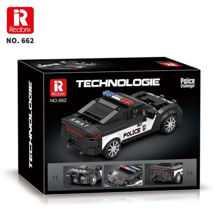 Reobrix Technic 662 Dodge Challenger Polis Arabası Yaratıcı Yapı Blok Seti Building Blocks (Ram Police Car) - 372 Parça - Thumbnail