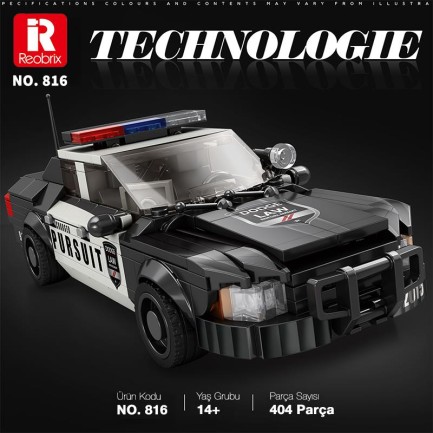 Reobrix Creator 816 Polis Arabası Crown Victoria Yaratıcı Yapı Blok Seti Building Blocks - 404 Parça - Thumbnail