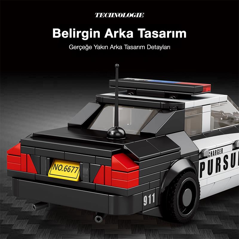 Reobrix Creator 816 Polis Arabası Crown Victoria Yaratıcı Yapı Blok Seti Building Blocks - 404 Parça
