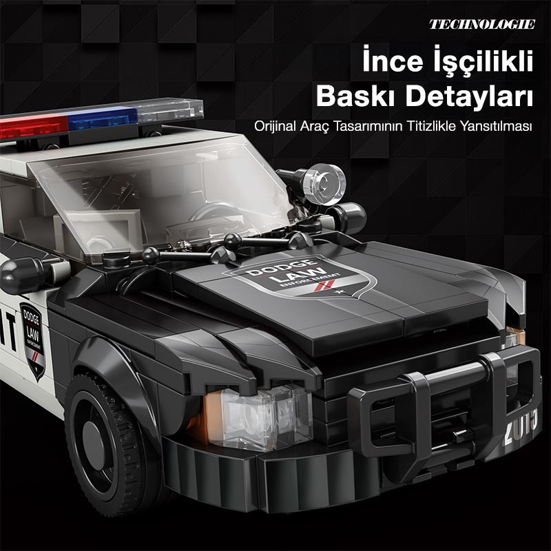 Reobrix Creator 816 Polis Arabası Crown Victoria Yaratıcı Yapı Blok Seti Building Blocks - 404 Parça