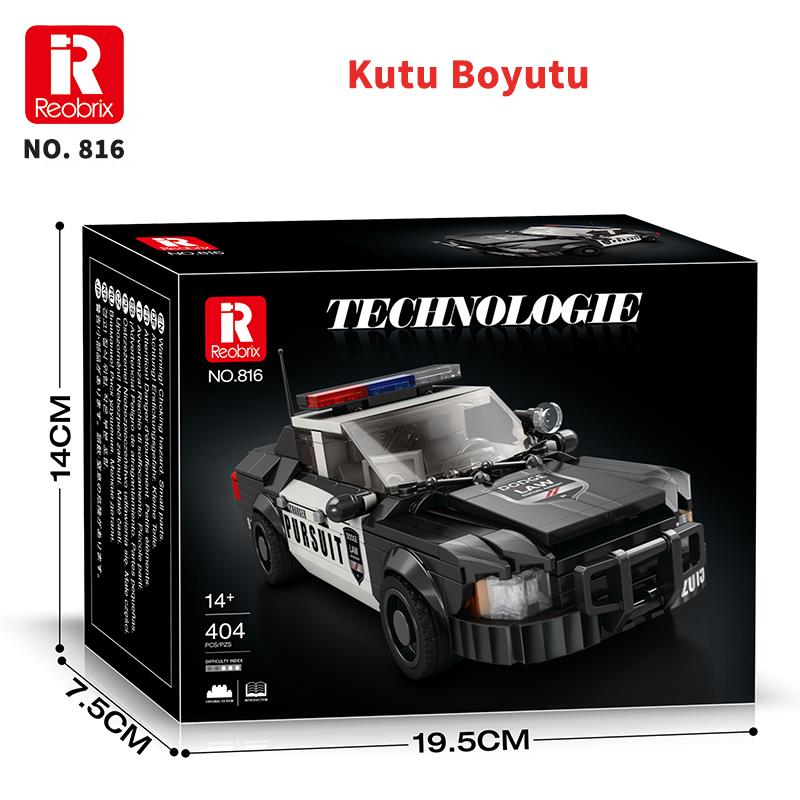 Reobrix Creator 816 Polis Arabası Crown Victoria Yaratıcı Yapı Blok Seti Building Blocks - 404 Parça