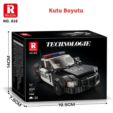 Reobrix Creator 816 Polis Arabası Crown Victoria Yaratıcı Yapı Blok Seti Building Blocks - 404 Parça - Thumbnail
