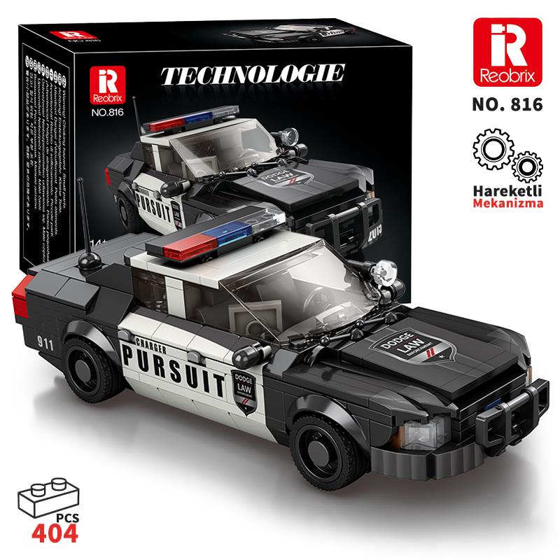 Reobrix Creator 816 Polis Arabası Crown Victoria Yaratıcı Yapı Blok Seti Building Blocks - 404 Parça