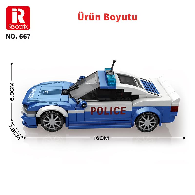 Reobrix Police Car BMW 667 Brick Yapım Seti