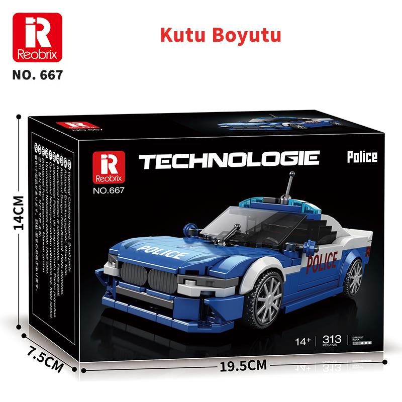 Reobrix Police Car BMW 667 Brick Yapım Seti