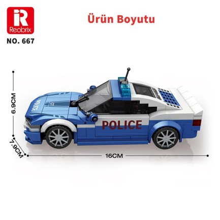 Reobrix Police Car BMW 667 Brick Yapım Seti - Thumbnail