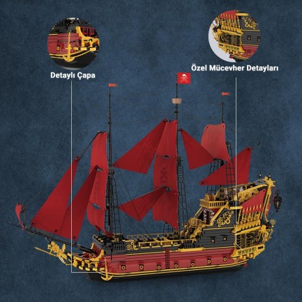 Reobrix 66049 Kraliçe Anne'nin İntikamı Gemi Yaratıcı Yapı Blok Seti Building Blocks (Revenge Sailing Ship) - 5666 Parça - Thumbnail