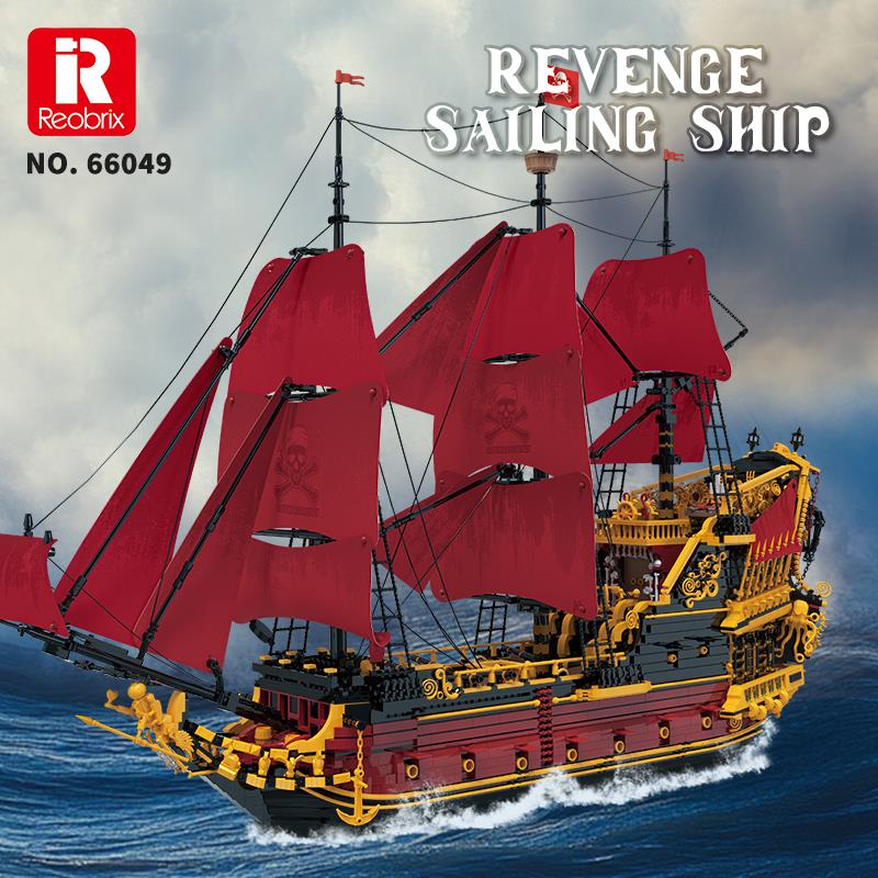 Reobrix 66049 Kraliçe Anne'nin İntikamı Gemi Yaratıcı Yapı Blok Seti Building Blocks (Revenge Sailing Ship) - 5666 Parça