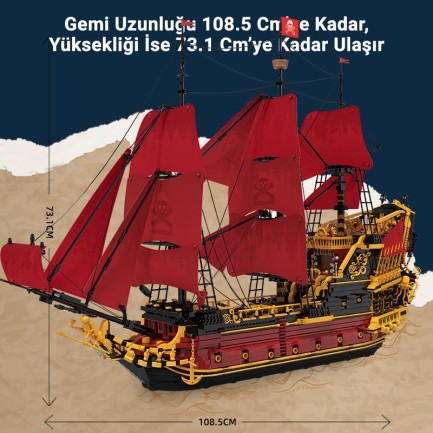 Reobrix 66049 Kraliçe Anne'nin İntikamı Gemi Yaratıcı Yapı Blok Seti Building Blocks (Revenge Sailing Ship) - 5666 Parça - Thumbnail