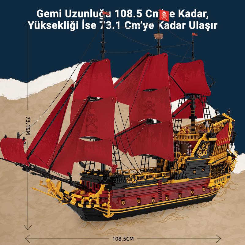 Reobrix 66049 Kraliçe Anne'nin İntikamı Gemi Yaratıcı Yapı Blok Seti Building Blocks (Revenge Sailing Ship) - 5666 Parça
