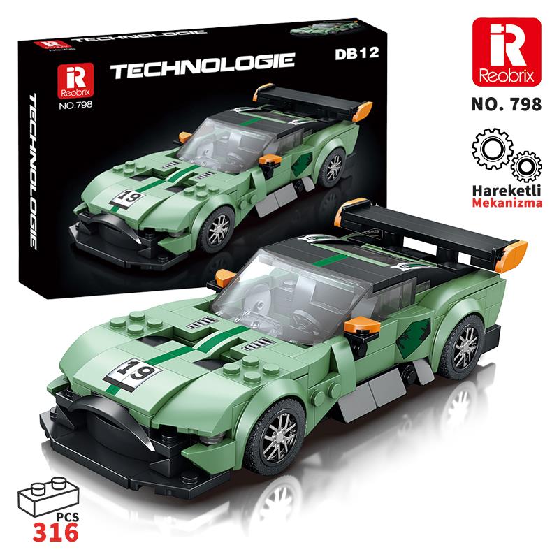Reobrix Creator 798 Aston Martin DB12 Spor Araba Yaratıcı Yapı Blok Seti Building Blocks - 302 Parça