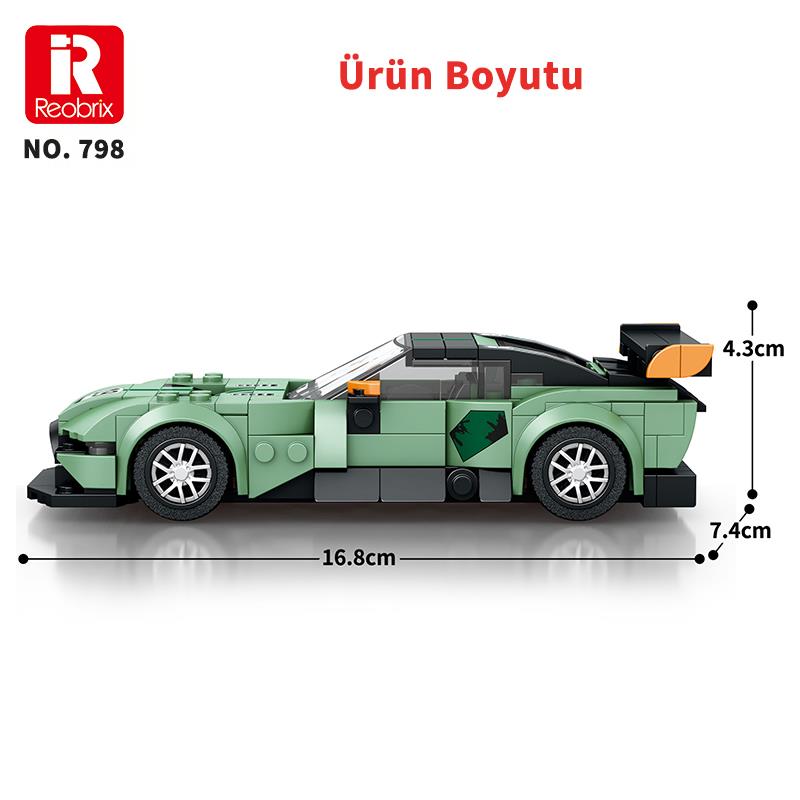 Reobrix Creator 798 Aston Martin DB12 Spor Araba Yaratıcı Yapı Blok Seti Building Blocks - 302 Parça