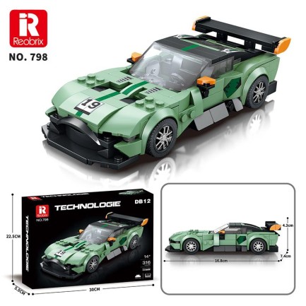 Reobrix Creator 798 Aston Martin DB12 Spor Araba Yaratıcı Yapı Blok Seti Building Blocks - 302 Parça - Thumbnail