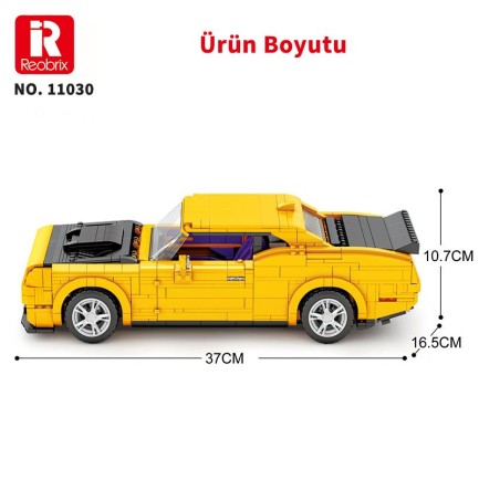 Reobrix Technic 11030 1/12 Dodge Challenger Hellcat Araba Yaratıcı Yapı Blok Seti Building Blocks - 1740 Parça - Thumbnail
