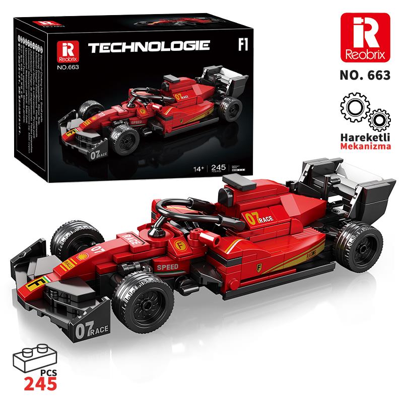 Reobrix Race Car Ferrari F1 663 Brick Yapım Seti
