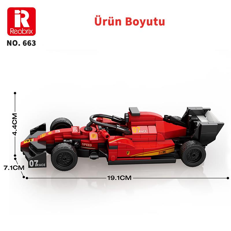 Reobrix Race Car Ferrari F1 663 Brick Yapım Seti