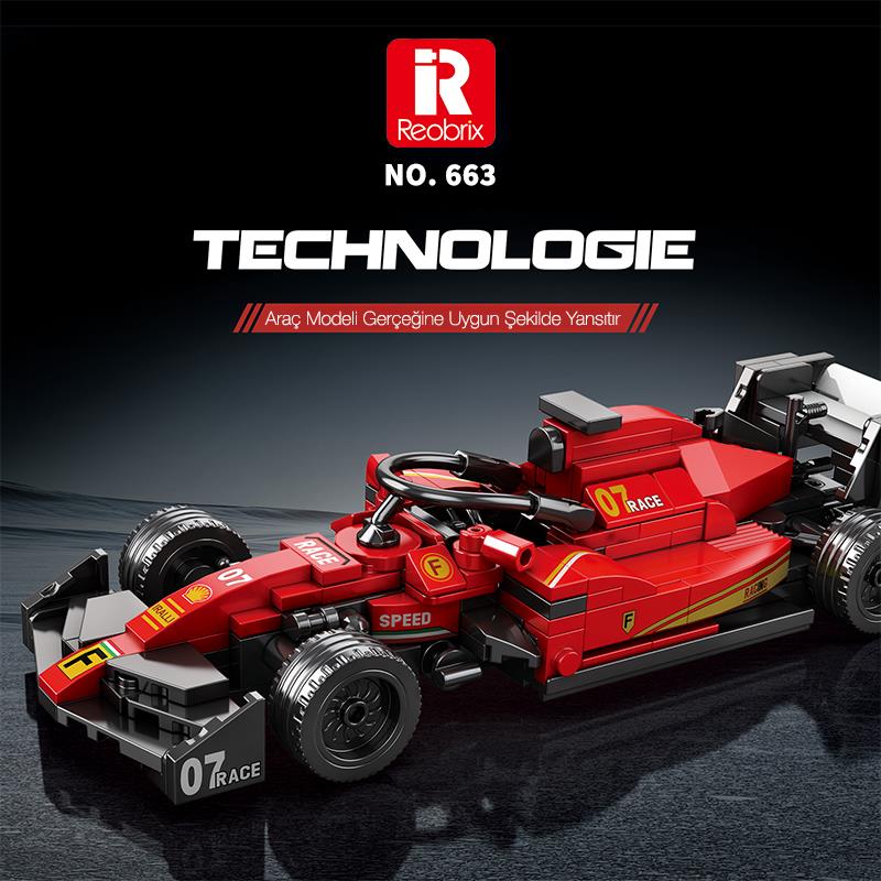 Reobrix Technic 663 Ferrari Formula F1 Yarış Arabası Yaratıcı Yapı Blok Seti Building Blocks - 245 Parça