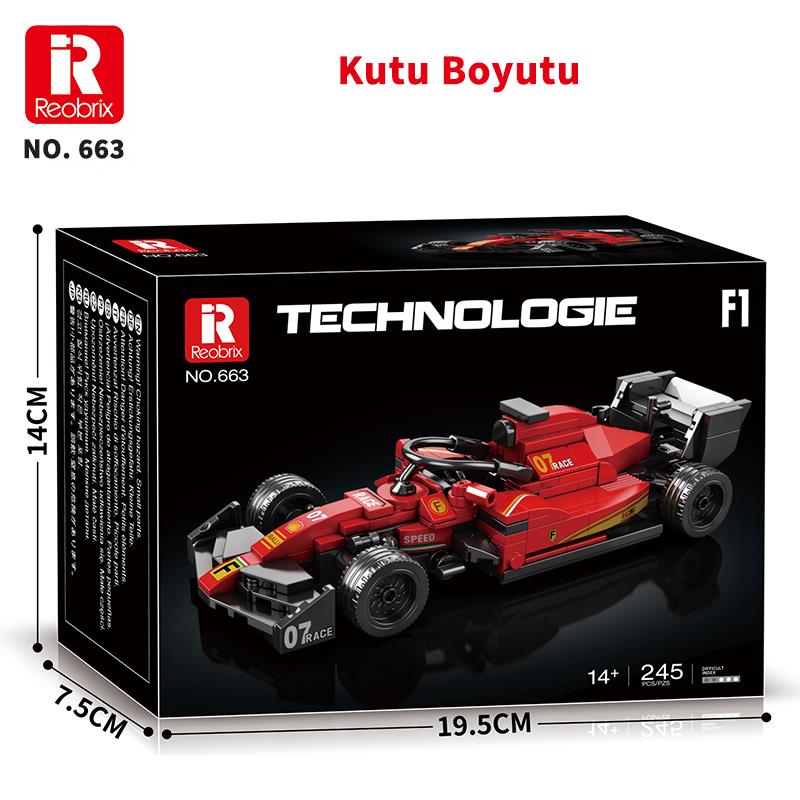 Reobrix Technic 663 Ferrari Formula F1 Yarış Arabası Yaratıcı Yapı Blok Seti Building Blocks - 245 Parça