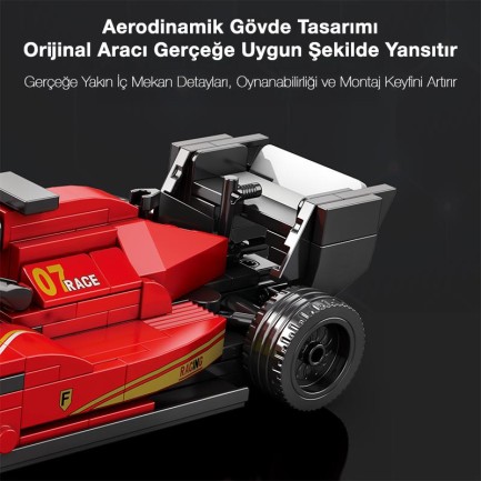 Reobrix Technic 663 Ferrari Formula F1 Yarış Arabası Yaratıcı Yapı Blok Seti Building Blocks - 245 Parça - Thumbnail