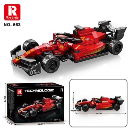 Reobrix Technic 663 Ferrari Formula F1 Yarış Arabası Yaratıcı Yapı Blok Seti Building Blocks - 245 Parça - Thumbnail