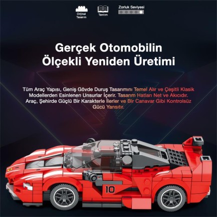 Reobrix Race Car Ferrari FXX K 686 Brick Yapım Seti - Thumbnail