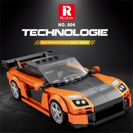 Reobrix Creator 804 Mazda RX-7 Spor Araba Yaratıcı Yapı Blok Seti Building Blocks - 367 Parça - Thumbnail