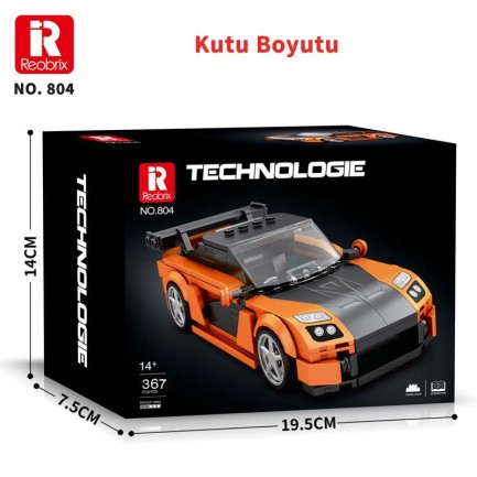 Reobrix Creator 804 Mazda RX-7 Spor Araba Yaratıcı Yapı Blok Seti Building Blocks - 367 Parça - Thumbnail