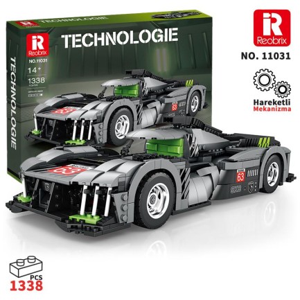 Reobrix - Reobrix Creator 11031 Peugeot 9X8 Araba Yaratıcı Yapı Blok Seti Building Blocks - 1338 Parça