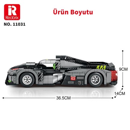Reobrix Creator 11031 Peugeot 9X8 Araba Yaratıcı Yapı Blok Seti Building Blocks - 1338 Parça - Thumbnail