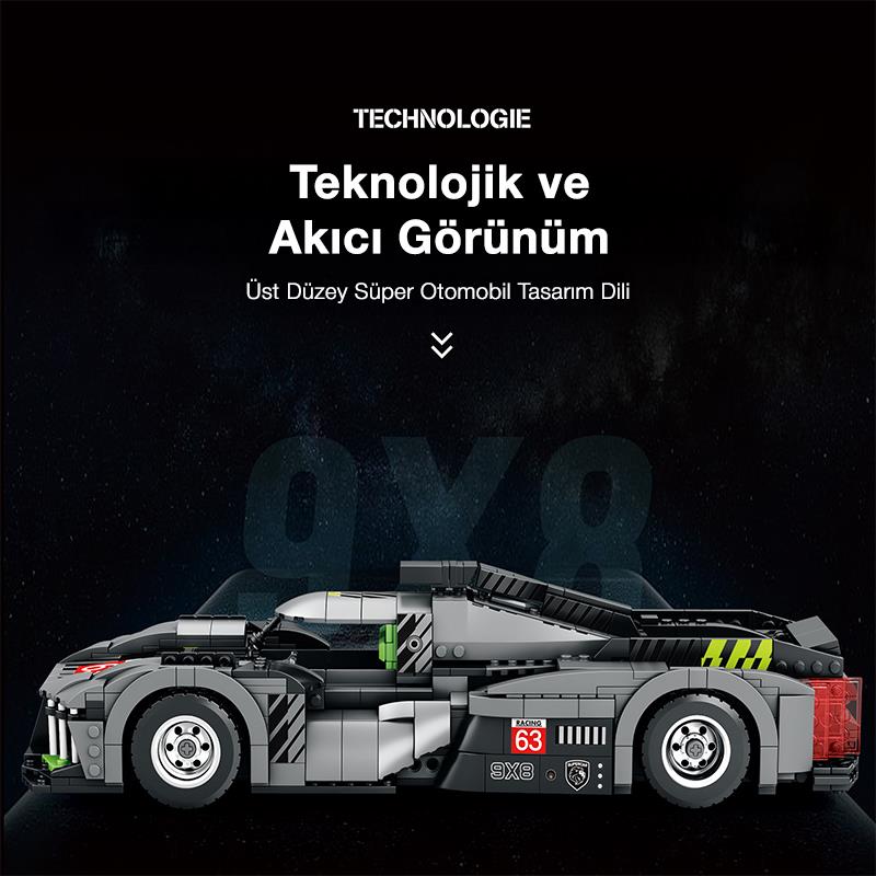 Reobrix Creator 11031 Peugeot 9X8 Araba Yaratıcı Yapı Blok Seti Building Blocks - 1338 Parça