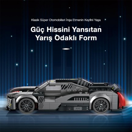 Reobrix Technic 793 Peugeot 9X8 Spor Araba Yaratıcı Yapı Blok Seti Building Blocks - 280 Parça - Thumbnail