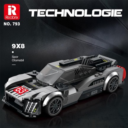 Reobrix Technic 793 Peugeot 9X8 Spor Araba Yaratıcı Yapı Blok Seti Building Blocks - 280 Parça - Thumbnail