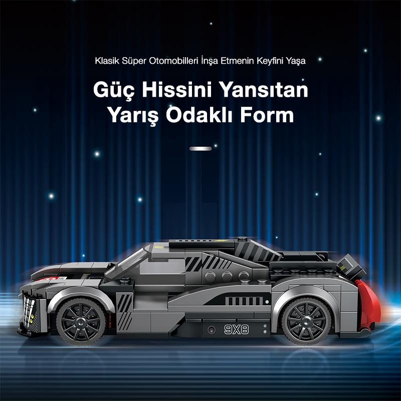 Reobrix Technic 793 Peugeot 9X8 Spor Araba Yaratıcı Yapı Blok Seti Building Blocks - 280 Parça