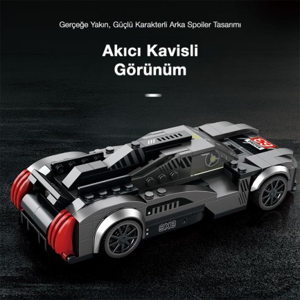 Reobrix Technic 793 Peugeot 9X8 Spor Araba Yaratıcı Yapı Blok Seti Building Blocks - 280 Parça - Thumbnail
