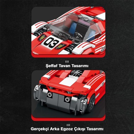 Reobrix Creator 680 Porsche 917 Living Legend Spor Araba Yaratıcı Yapı Blok Seti Building Blocks - 355 Parça - Thumbnail