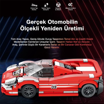 Reobrix Creator 680 Porsche 917 Living Legend Spor Araba Yaratıcı Yapı Blok Seti Building Blocks - 355 Parça - Thumbnail
