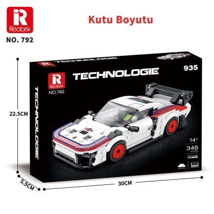 Reobrix Race Car Porsche 935 792 Brick Yapım Seti - Thumbnail