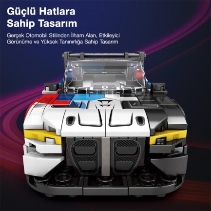 Reobrix Creator 672 BMW M4 GT3 Spor Araba Yaratıcı Yapı Blok Seti Building Blocks - 385 Parça - Thumbnail