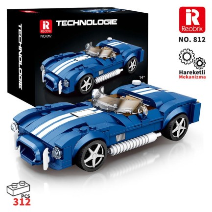 Reobrix - Reobrix Creator 812 Shelby Cobra S Spor Araba Yaratıcı Yapı Blok Seti Building Blocks - 312 Parça