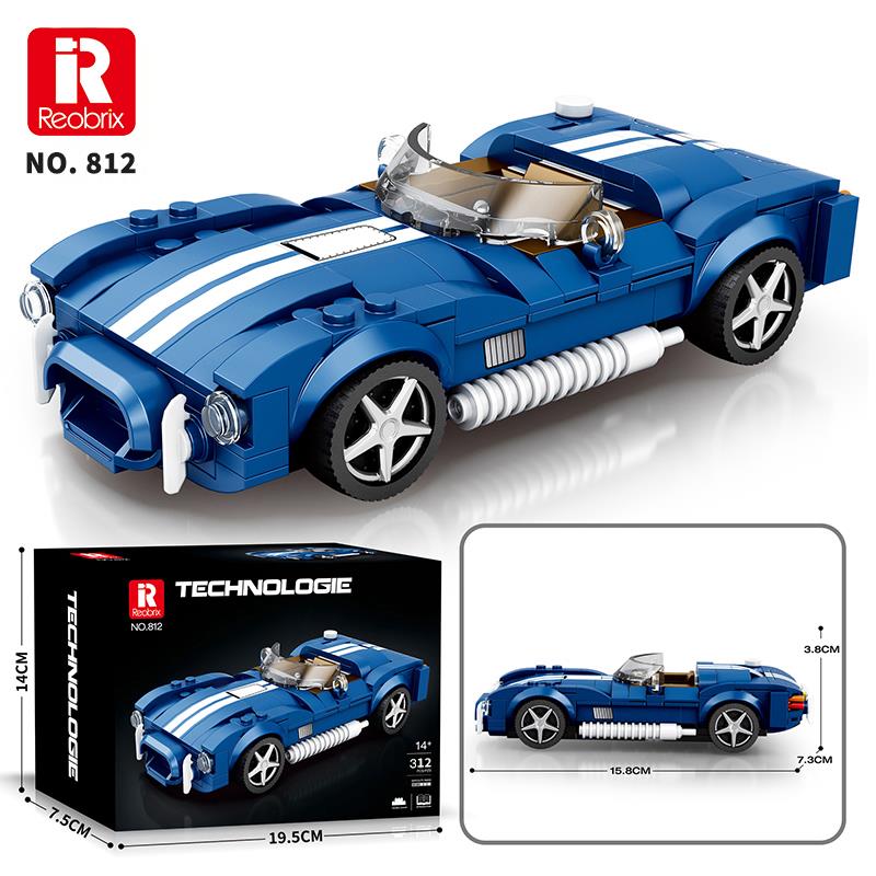Reobrix Creator 812 Shelby Cobra S Spor Araba Yaratıcı Yapı Blok Seti Building Blocks - 312 Parça