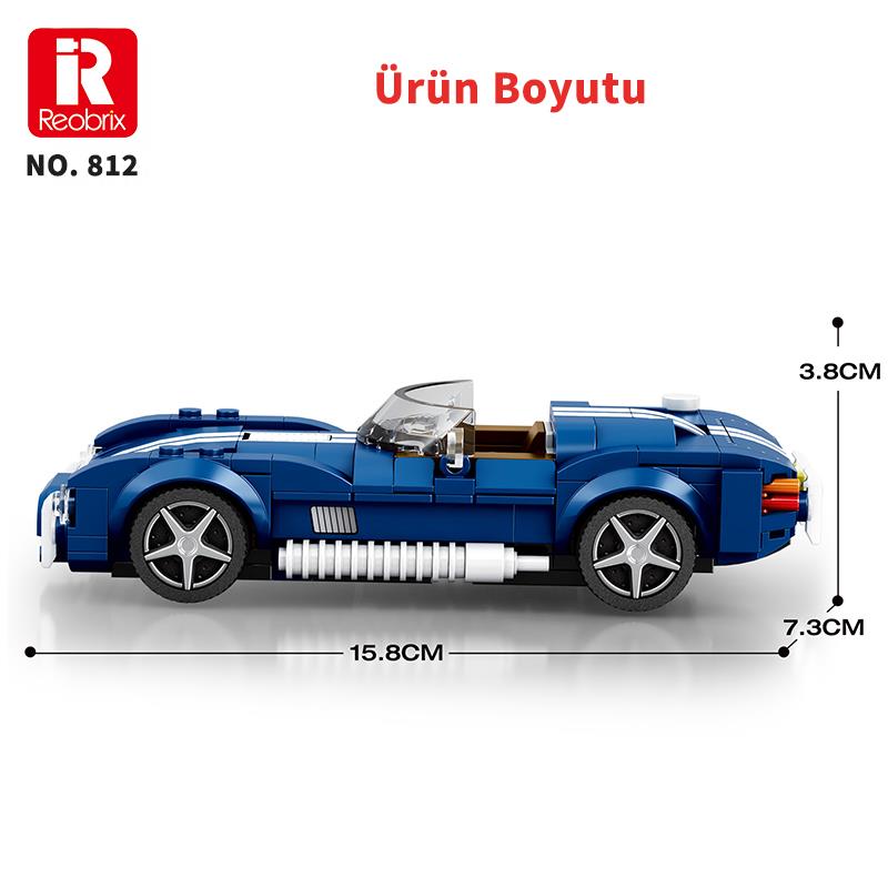 Reobrix Creator 812 Shelby Cobra S Spor Araba Yaratıcı Yapı Blok Seti Building Blocks - 312 Parça