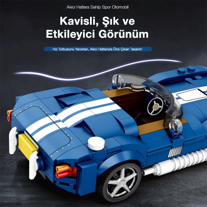 Reobrix Creator 812 Shelby Cobra S Spor Araba Yaratıcı Yapı Blok Seti Building Blocks - 312 Parça