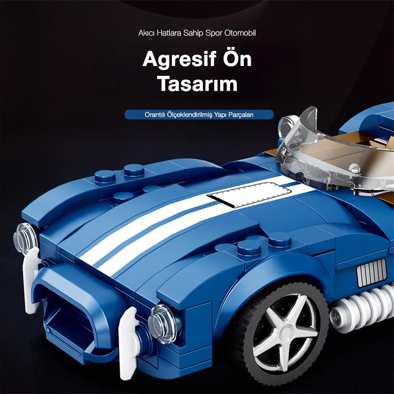 Reobrix Creator 812 Shelby Cobra S Spor Araba Yaratıcı Yapı Blok Seti Building Blocks - 312 Parça