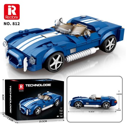 Reobrix Creator 812 Shelby Cobra S Spor Araba Yaratıcı Yapı Blok Seti Building Blocks - 312 Parça - Thumbnail
