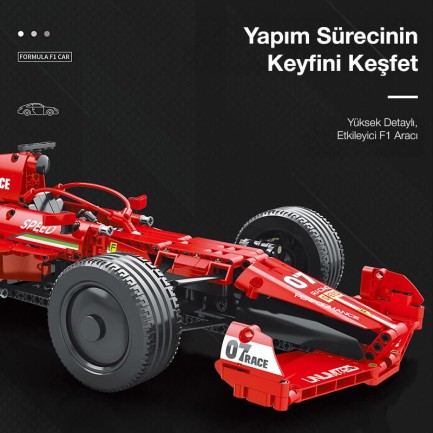 Reobrix Racing Car Dynamic Edition Ferrari F1 11007-D Brick Yapım Seti - Thumbnail