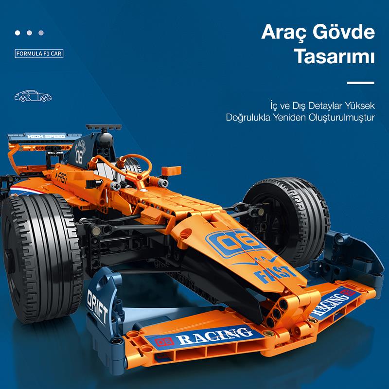 Reobrix Technic 11006-D McLaren Formula F1 Araba Kumanda&Motor Yaratıcı Yapı Blok Seti Building Blocks - 928 Parça