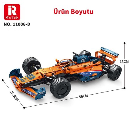 Reobrix Technic 11006-D McLaren Formula F1 Araba Kumanda&Motor Yaratıcı Yapı Blok Seti Building Blocks - 928 Parça - Thumbnail