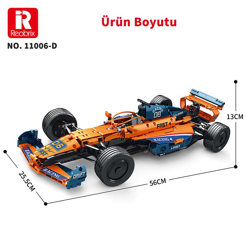 Reobrix Technic 11006-D McLaren Formula F1 Araba Kumanda&Motor Yaratıcı Yapı Blok Seti Building Blocks - 928 Parça